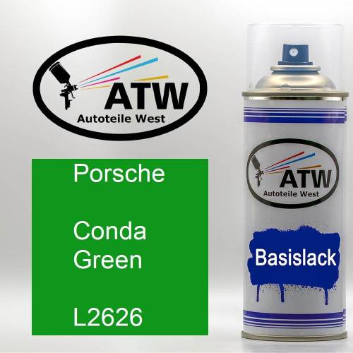 Porsche, Conda Green, L2626: 400ml Sprühdose, von ATW Autoteile West.